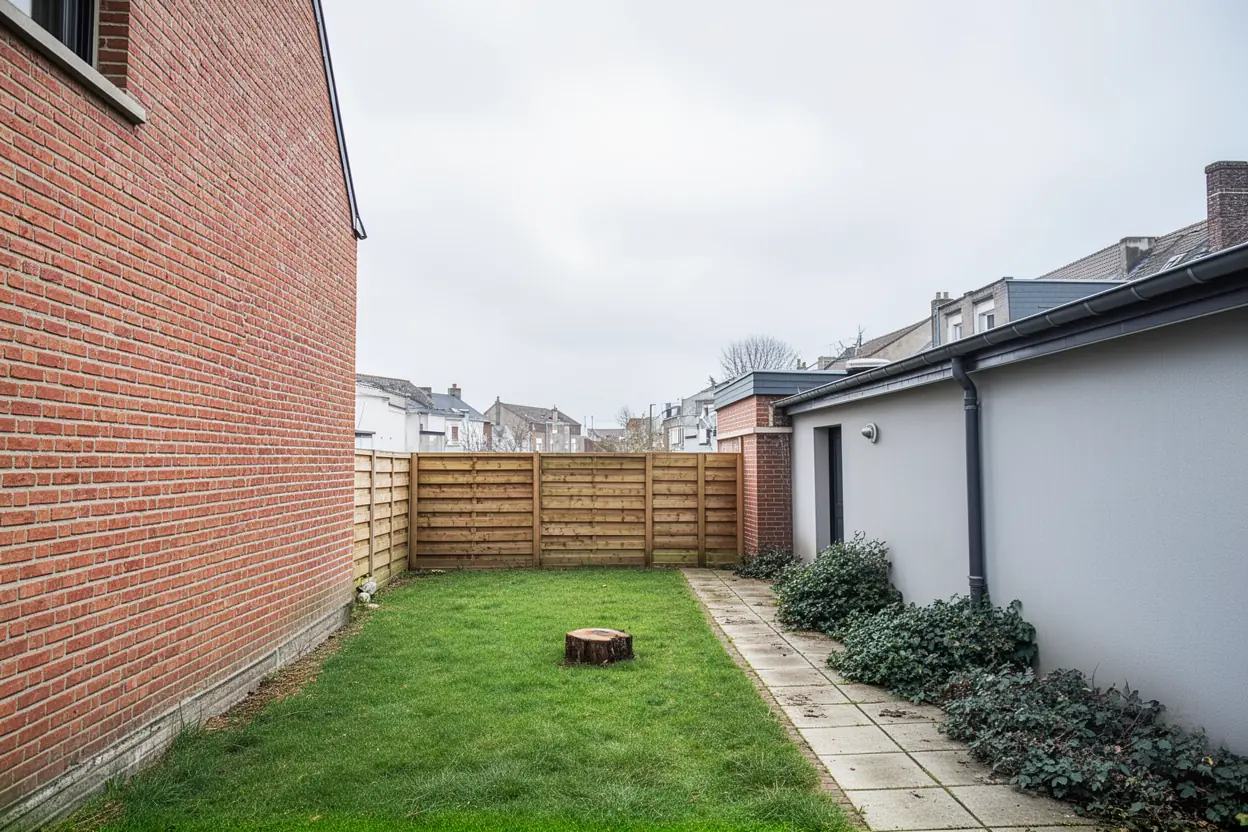 Jardin dégagé après abattage du pin à Calais